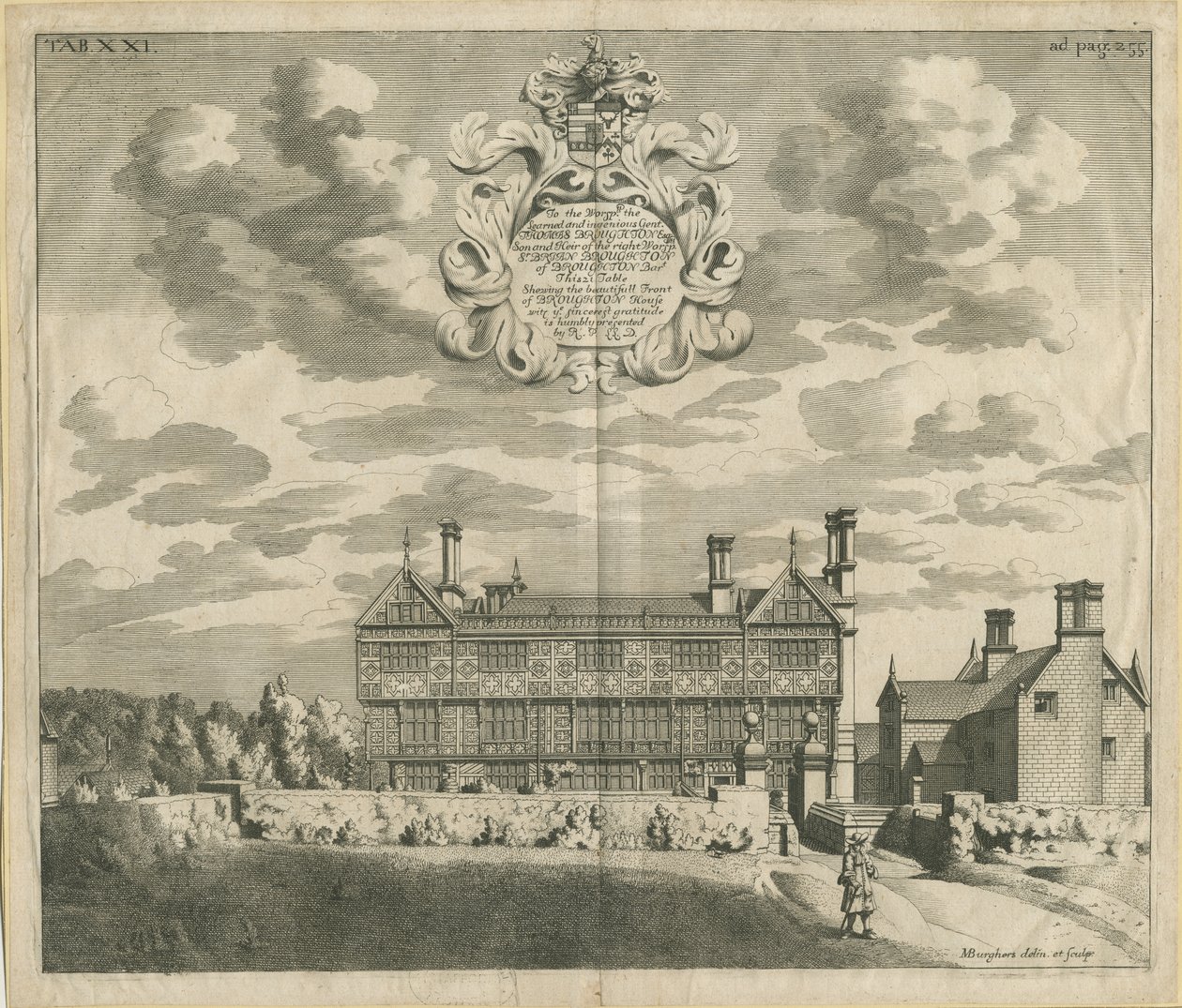 Broughton Hall: bakır levha gravür, nd [1653-1686] (baskı) by Michael Burghers