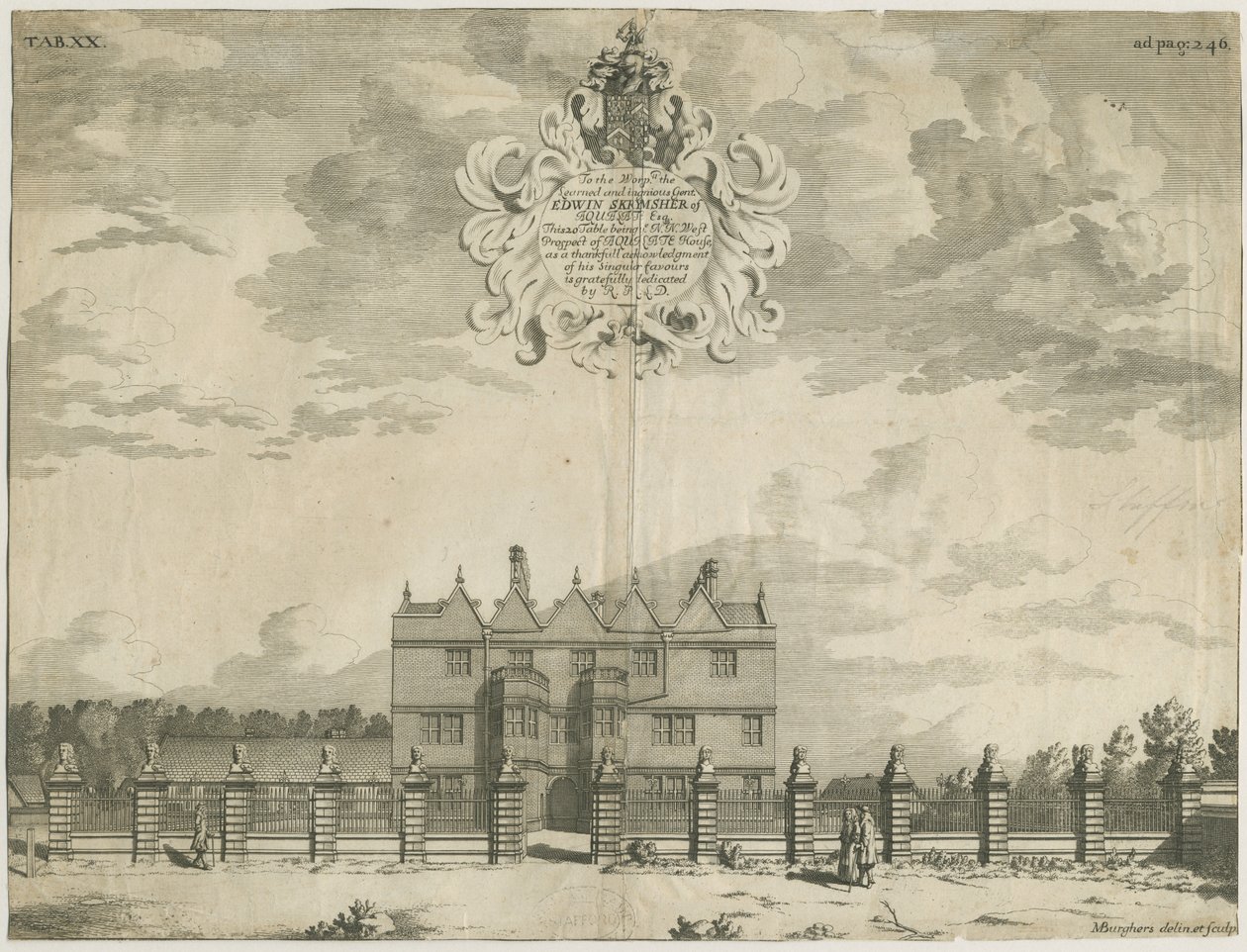 Forton - Aqualate Salonu: gravür, nd [1653-1686] (baskı) by Michael Burghers
