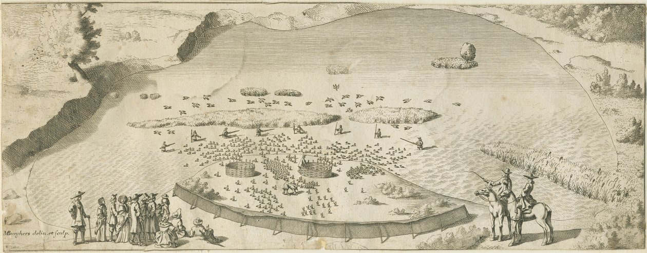 High Offley - Shebben Pool: gravür, nd [1653-1686] (baskı) by Michael Burghers