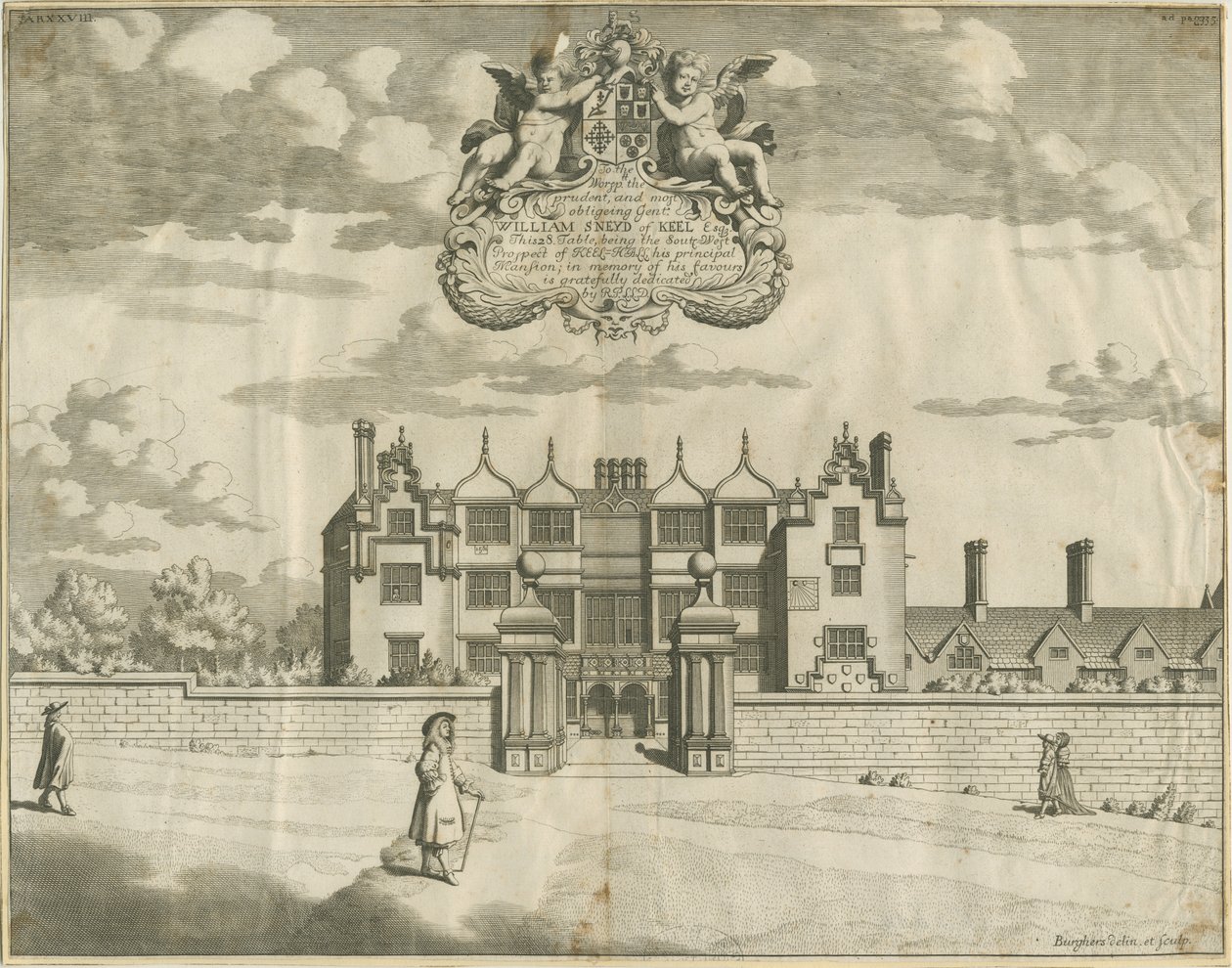 Keele Hall: bakır levha gravürü, nd [1653-1686] by Michael Burghers