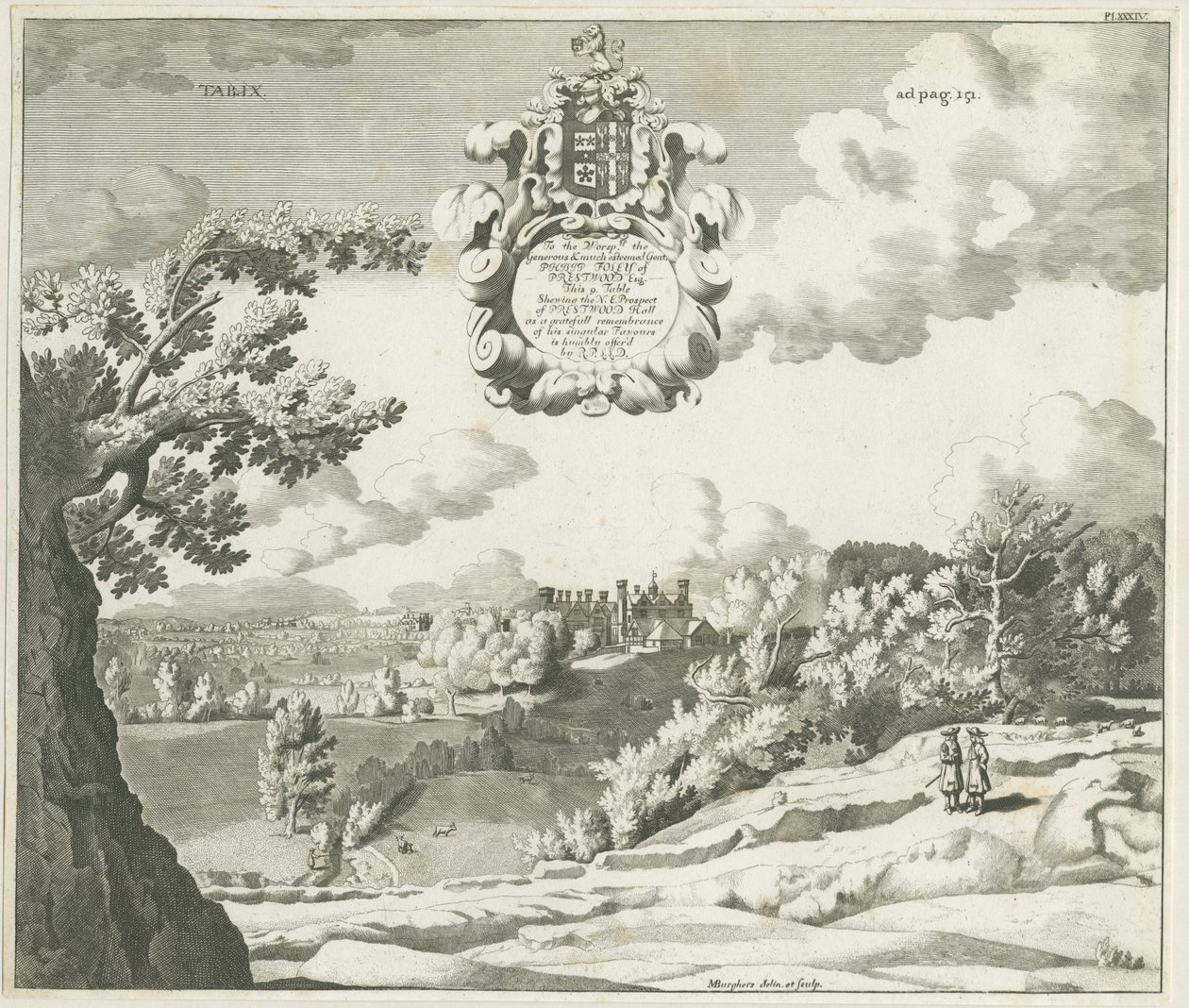 Prestwood Salonu: gravür, nd [1753-1827] by Michael Burghers
