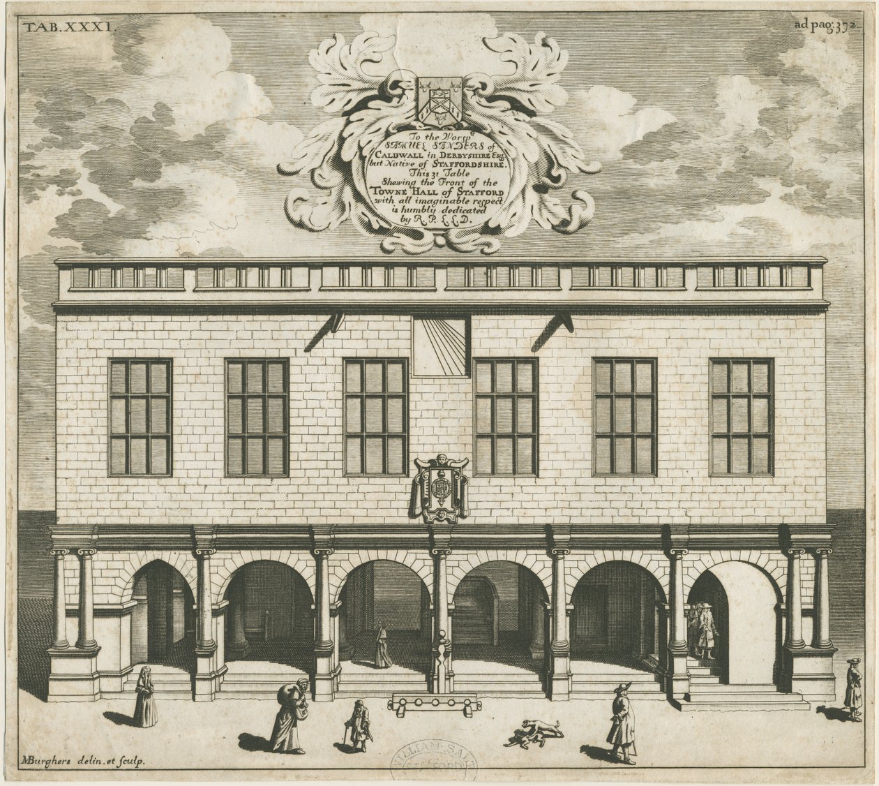 Stafford - Shire Hall: bakır levha gravürü, nd [1686] by Michael Burghers