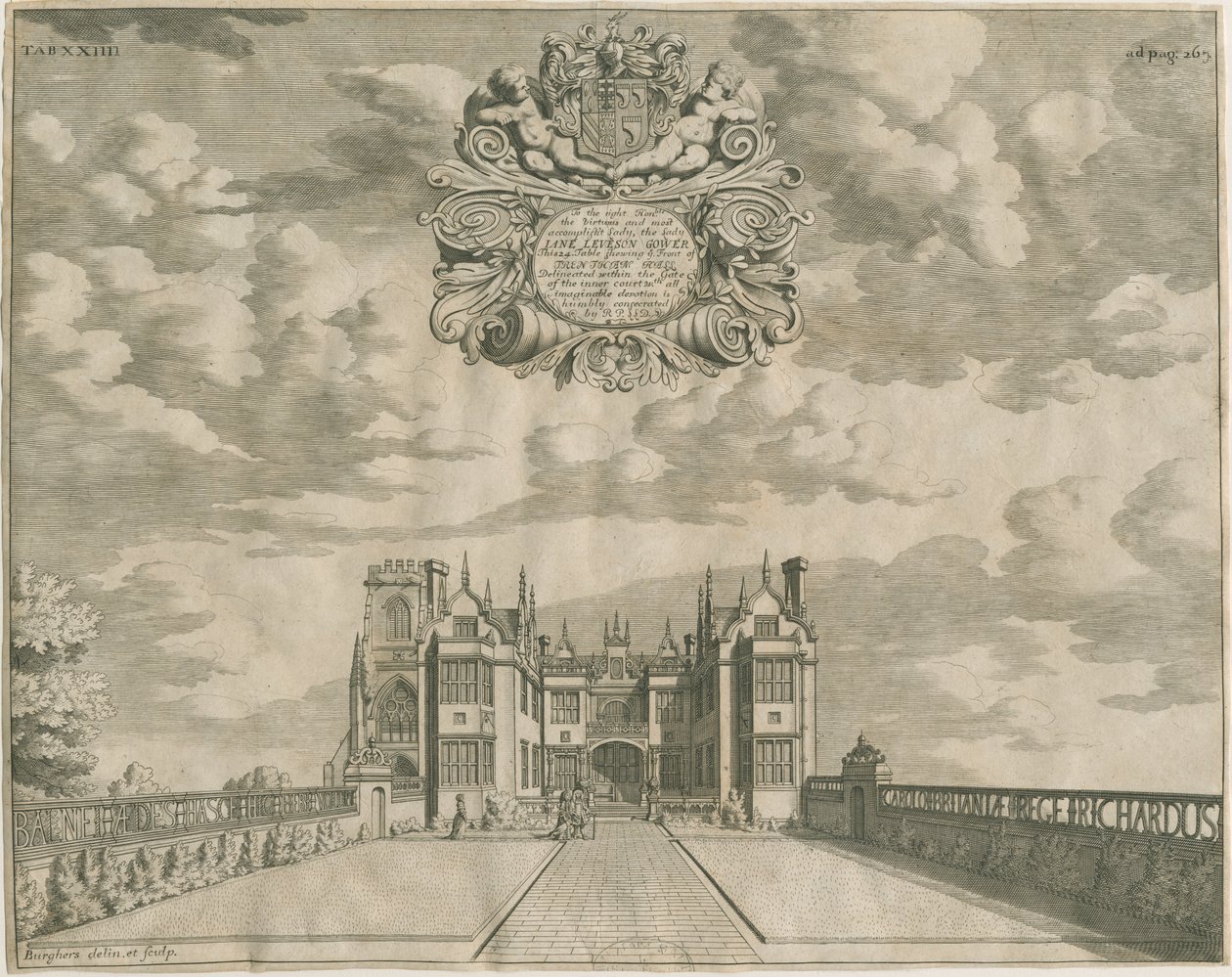 Trentham Hall: gravür, nd [1686] by Michael Burghers