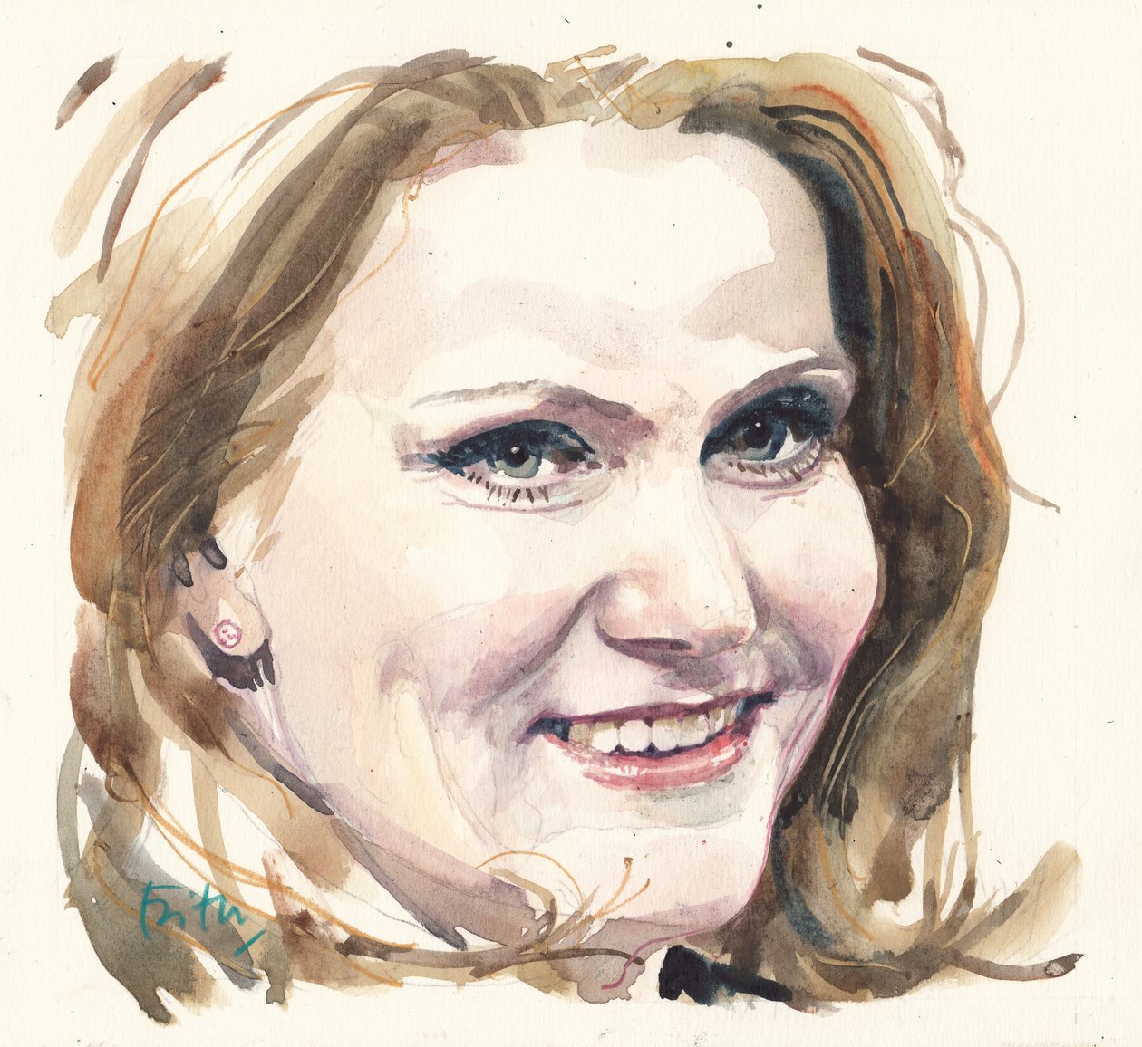 Helle Thorning-Schmidt (suluboya) by Michael Frith