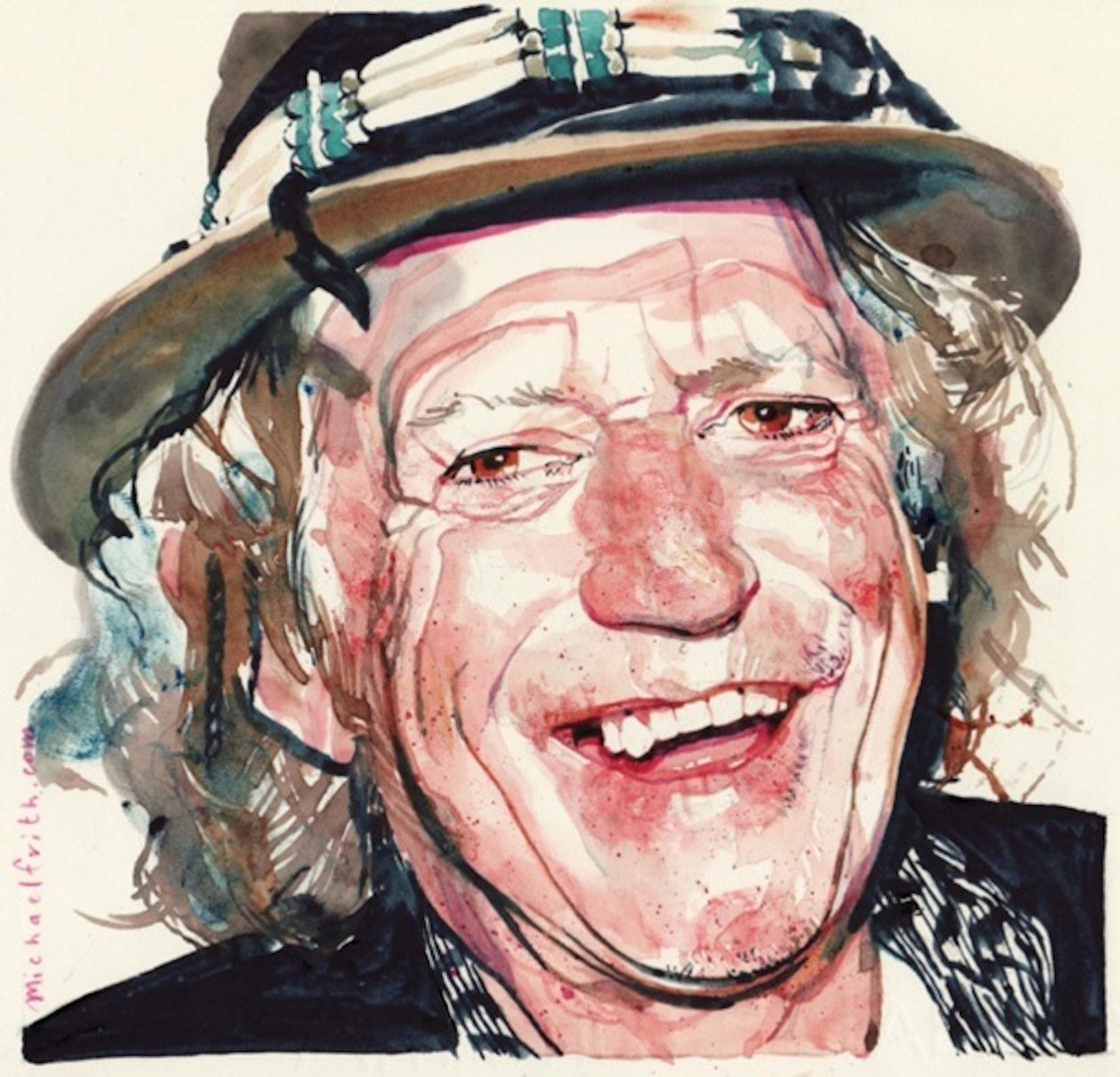 Keith Richards (suluboya) by Michael Frith