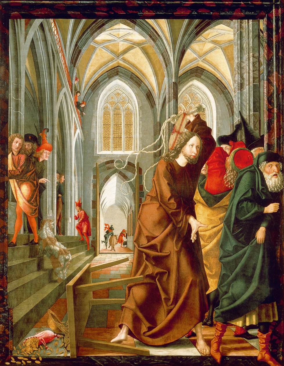 Mesih tüccarları Tapınaktan sürüyor, Stories of Christ, St Wolfgang Altarpiece