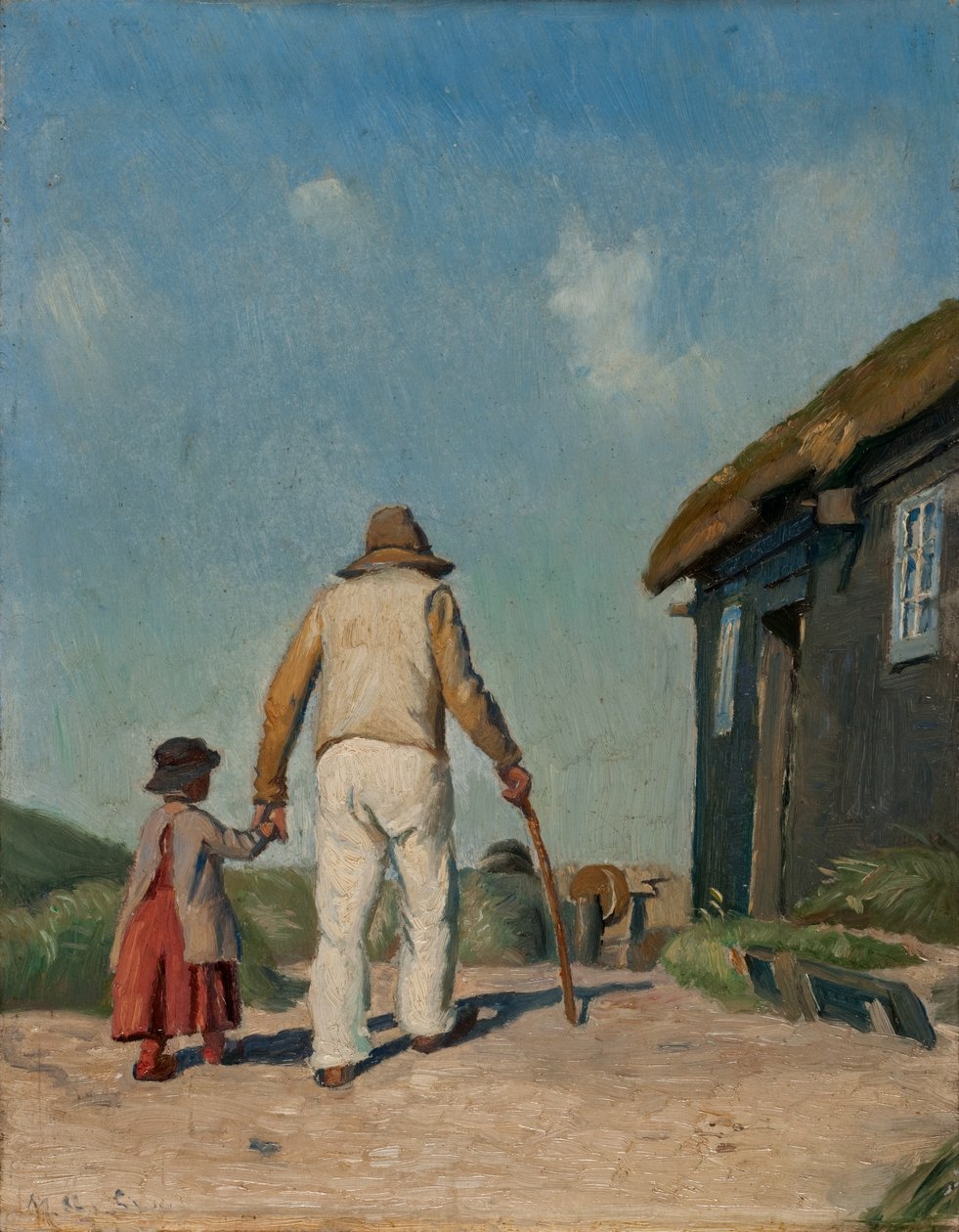 Kör Hristiyan, ders çalış (gemide yağ) by Michael Peter Ancher