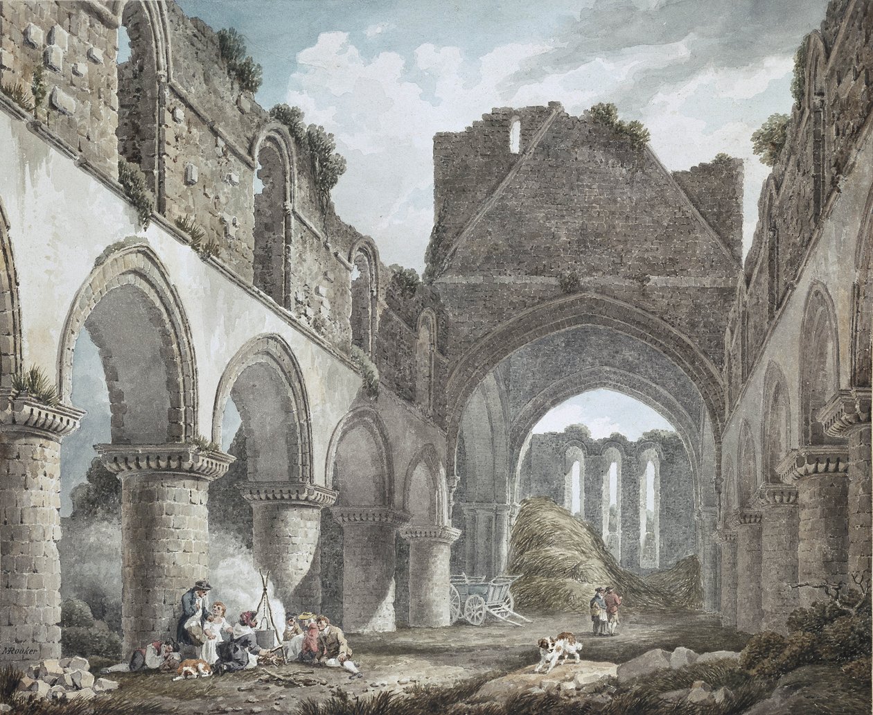 Buildwas Manastırı, Shropshire, 18. yüzyıl by Michael Rooker