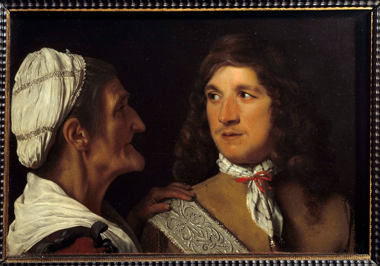 Genç Adam ve Çöpçatan Tablosu, Michael Sweerts (Michiel Sweert) by Michael Sweerts