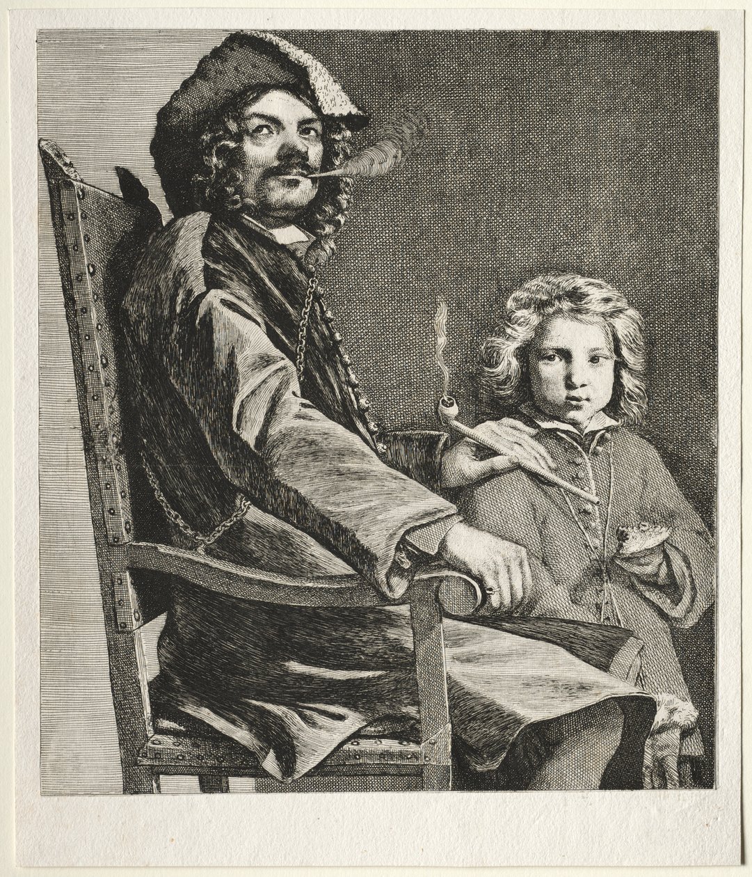 Pipo ve Küçük Bir Çocuk İçen Adam by Michael Sweerts