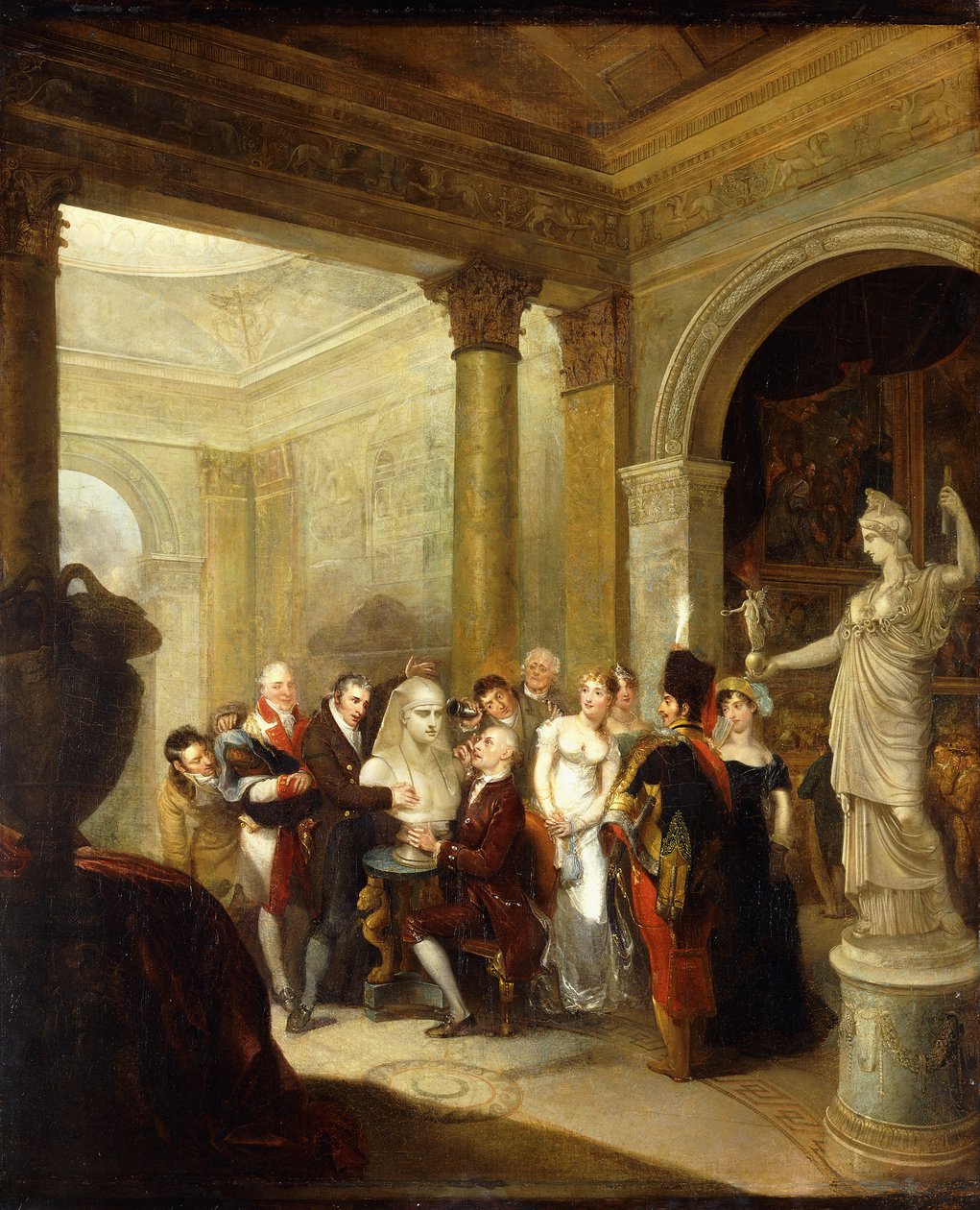 Sağda Umut Athene ve bir Resim Galerisi ile Antinous