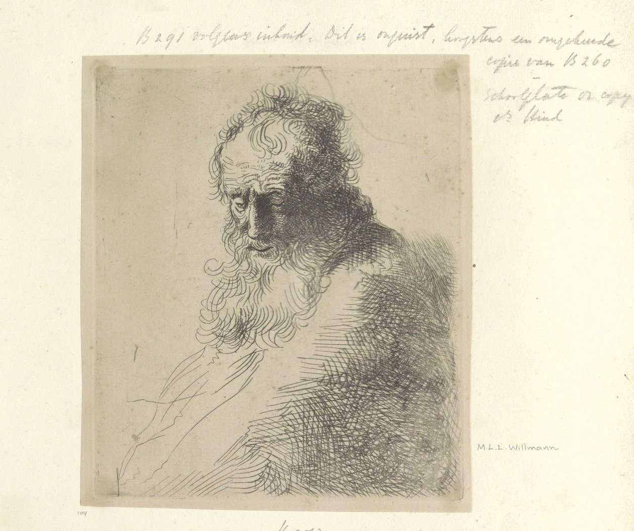 Bust van een oude adam bir araya geldi baard Seksen beş orijinal baskının toplanması (seri başlığı) by Michael Willmann (attributed to)