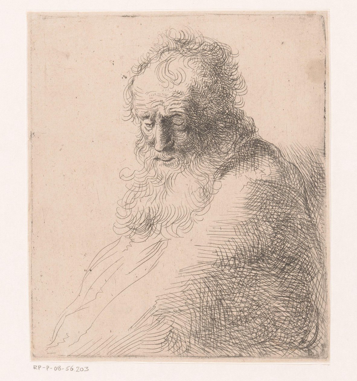 Sakallı yaşlı bir adamın büstü by Michael Willmann (attributed to)