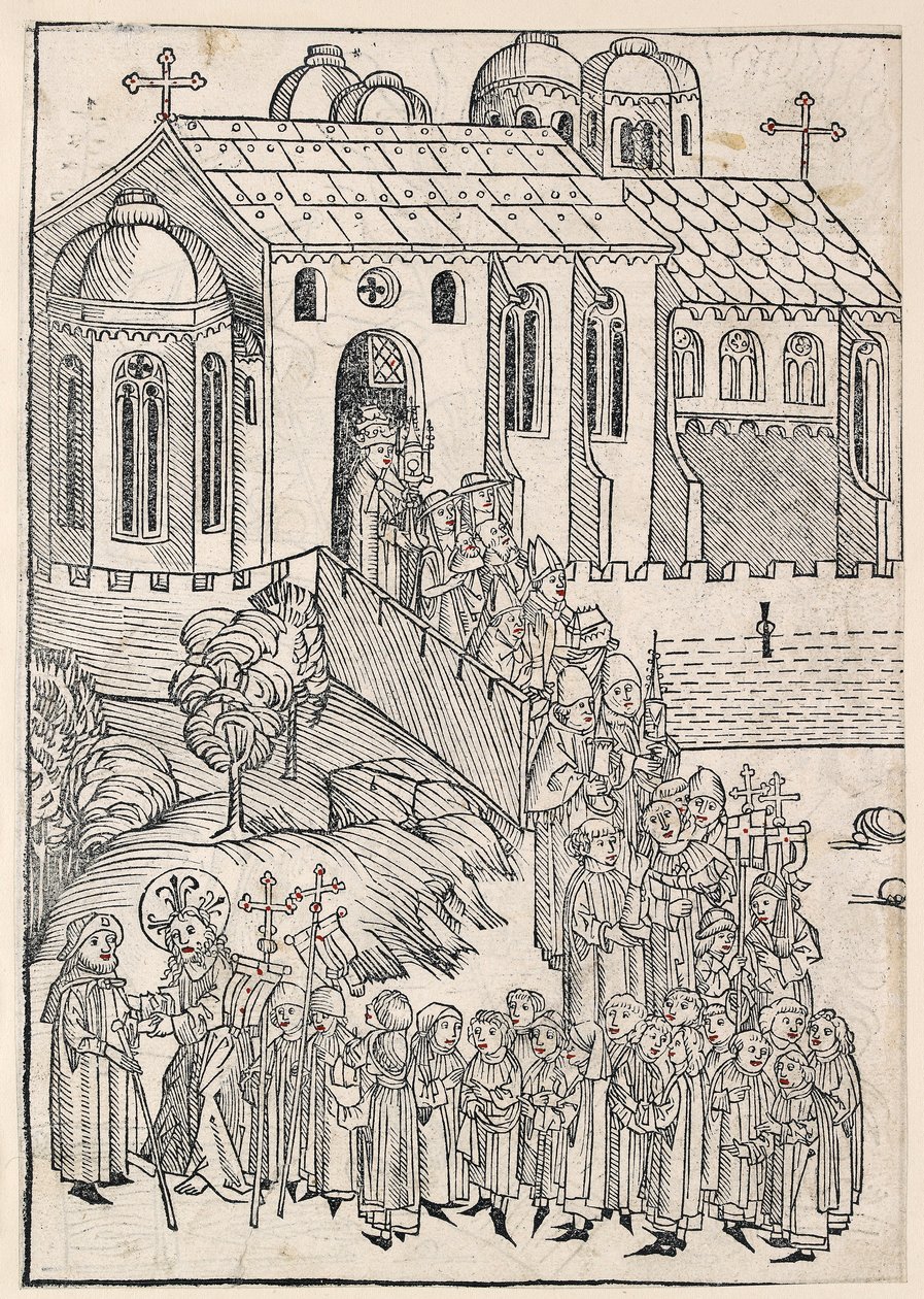 İsa bir hacı selamlıyor, c1491 by Michael Wolgemut