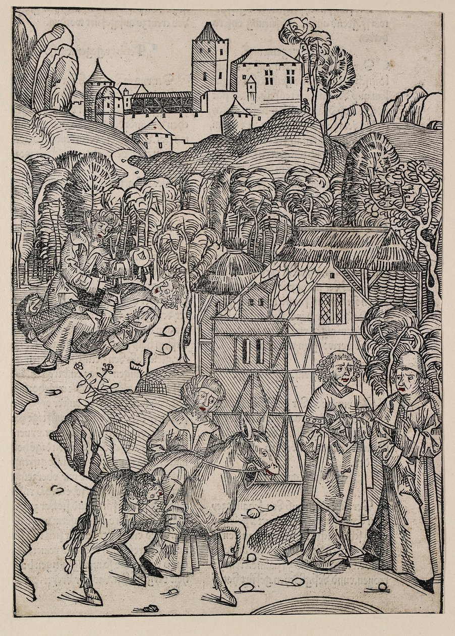 İyi Samiriyeli benzetmesinin ikinci kısmı, c1491 by Michael Wolgemut