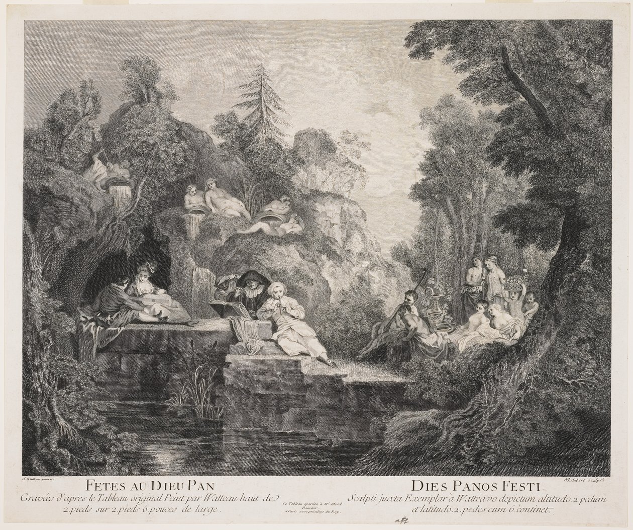 Fêtes au Dieu Pan (gravür ve gravür) by Michel Aubert