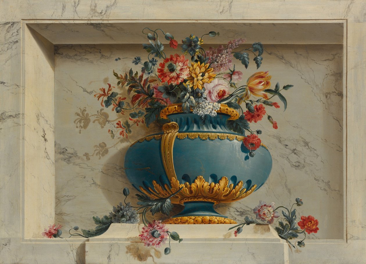 Bir Niş İçinde Çiçek Vazosu, c.1763-79 by Michel Bruno Bellenge