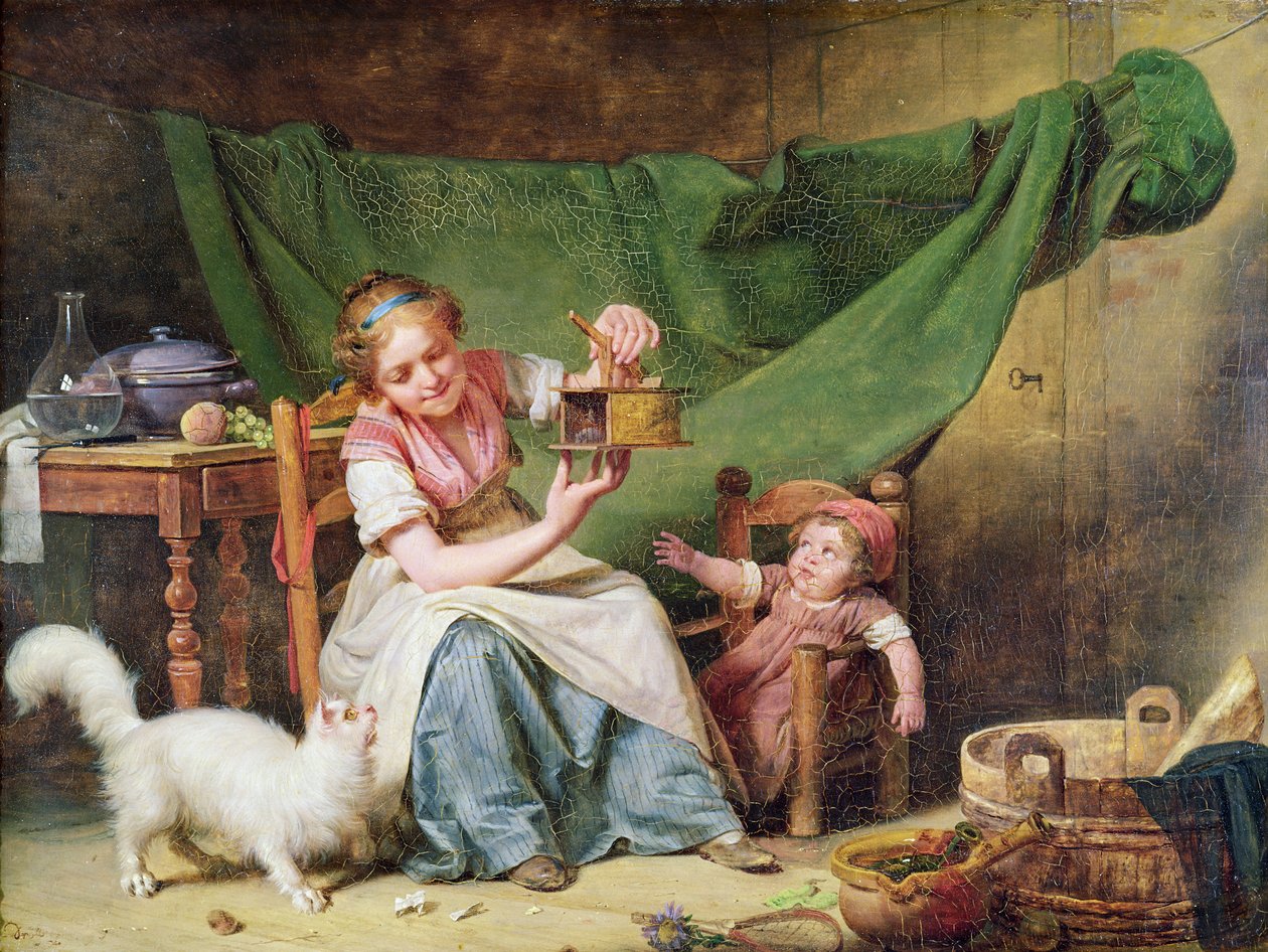 Kadın ve Fare, c.1798 by Michel Martin Drolling