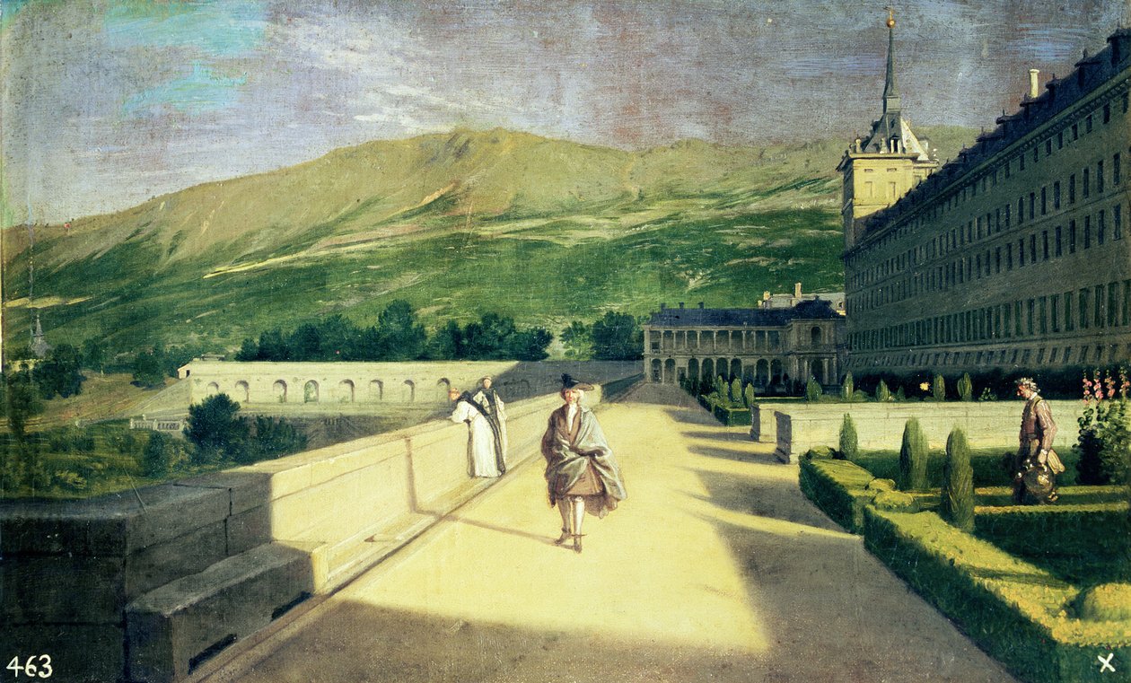San Lorenzo del Escorial Manastırı'ndaki Keşişlerin Bahçesi by Michel Ange Houasse
