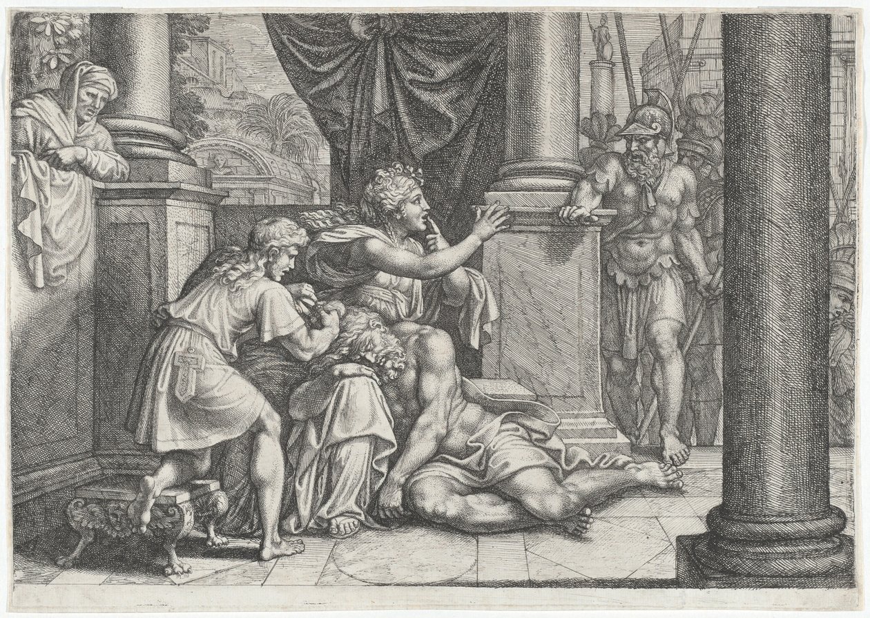 Samson ve Delilah by Michel Corneille