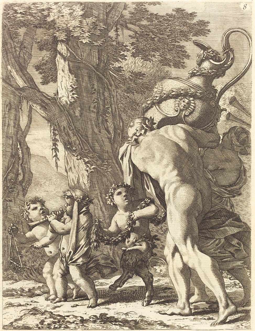 Vazo Taşıyan Figürlü Bacchanal by Michel Dorigny