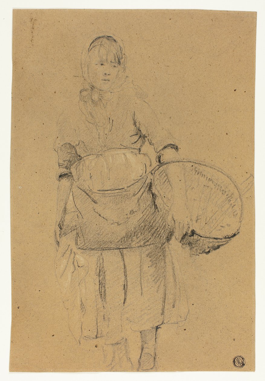 Sepetli Balıkçı Kız by Michel Francois Dandre Bardon