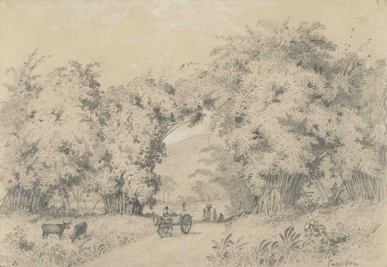 St. Ann'e giden yol by Michel Jean Cazabon