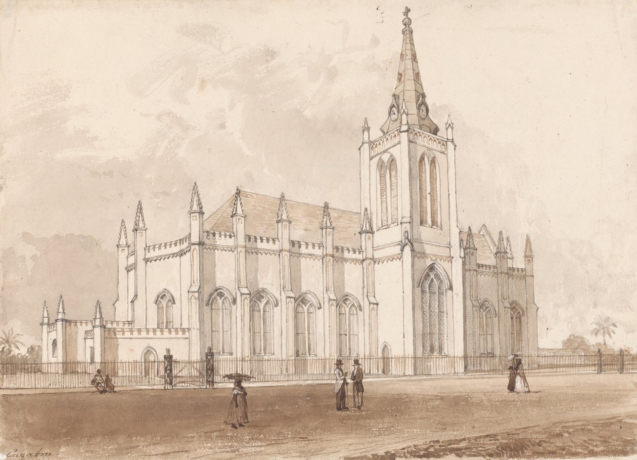 Trinity Kilisesi, İspanya Limanı by Michel Jean Cazabon