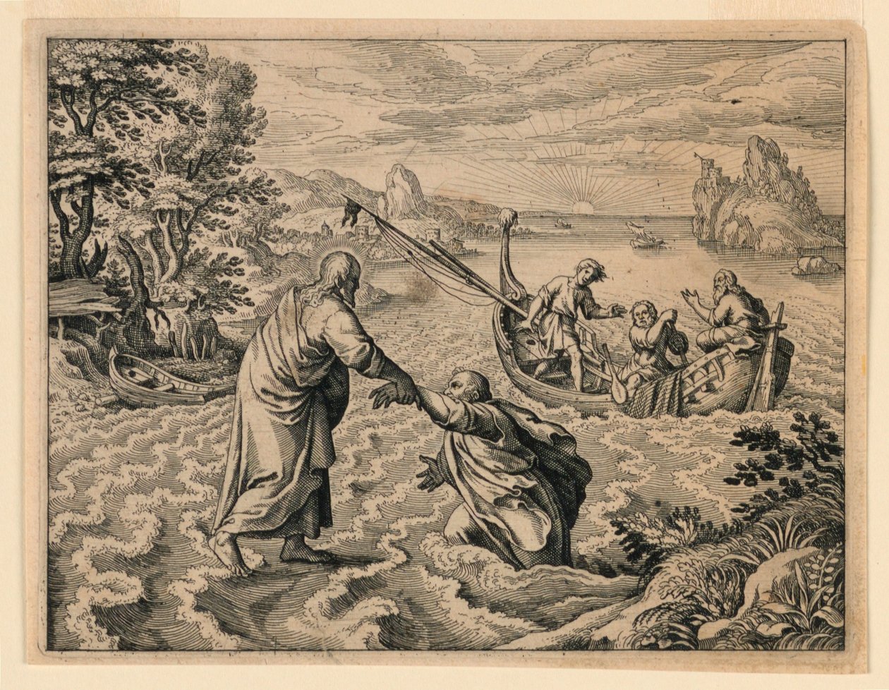 Denizde Yürüyen İsa by Michel Lasne