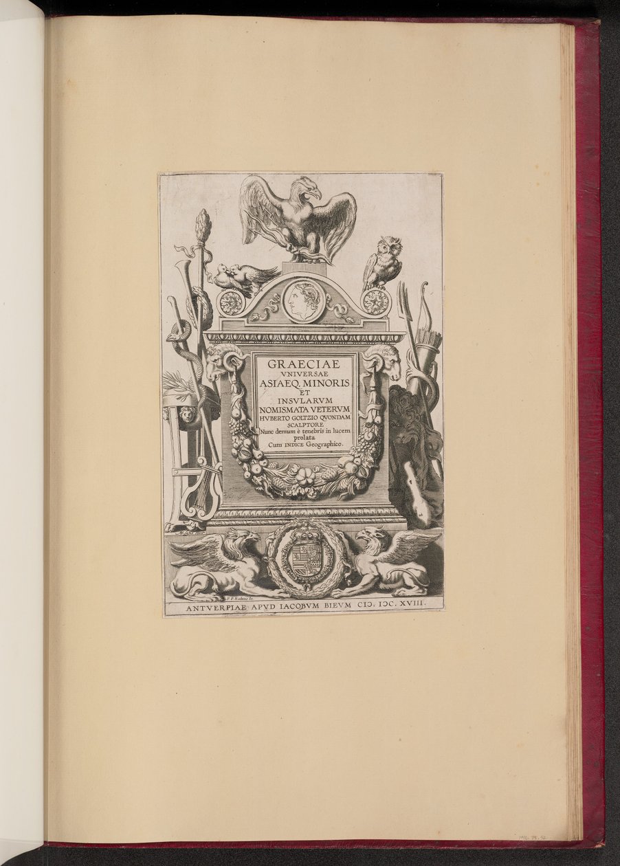 Hubert Goltzius için Başlık Sayfası Minör ve Isles Nomismata by Michel Lasne after Sir Peter Paul Rubens