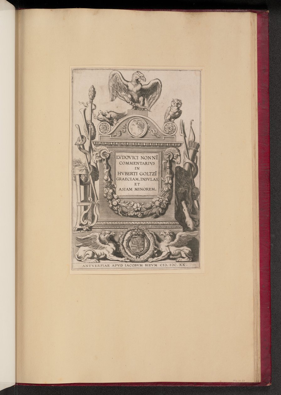 Luigi Nonnius için Başlık Sayfası, Yunanistan, Adalar ve Küçük Asya Üzerine Bir Yorum by Michel Lasne after Sir Peter Paul Rubens