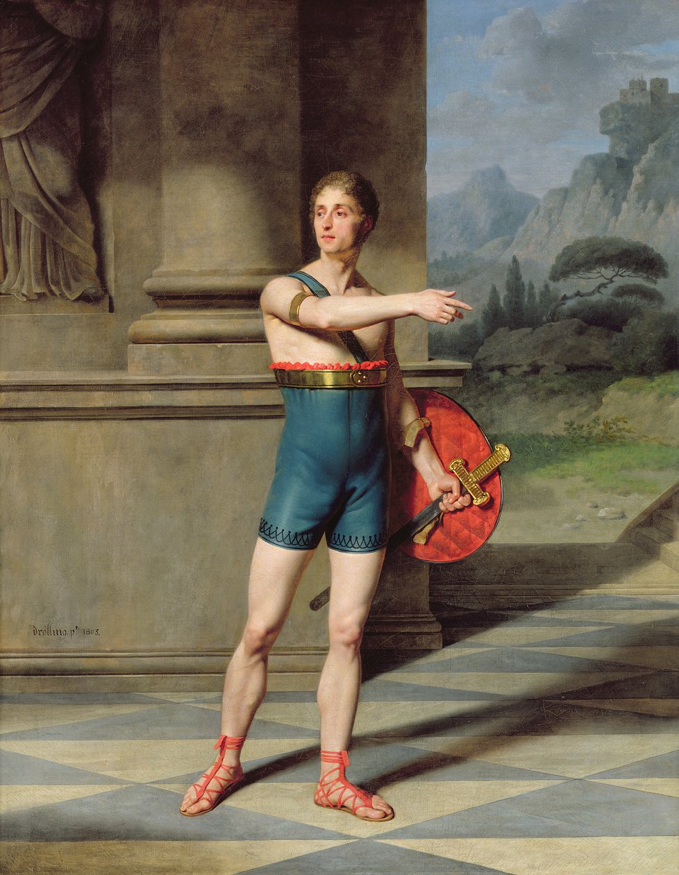 Horace rolündeki Nicolas Baptiste portresi by Michel Martin Drolling