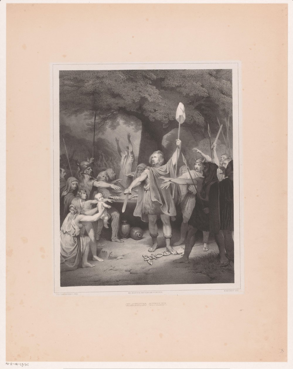 Julius Civilis Romalılara karşı yemin ediyor Claudius Civilis (nesne üzerindeki başlık) by Michel Mourot