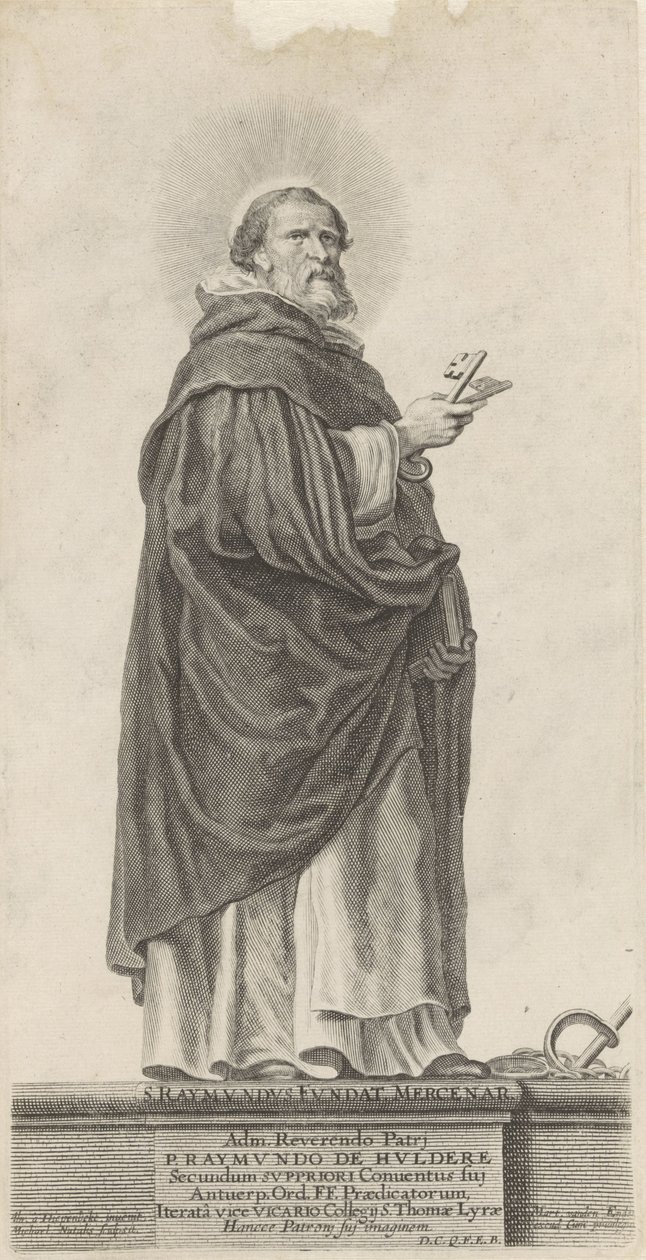 De heilige Raymond van Peñafort Aziz Raymond kurdu Mercenar (nesne üzerindeki başlık) by Michel Natalis