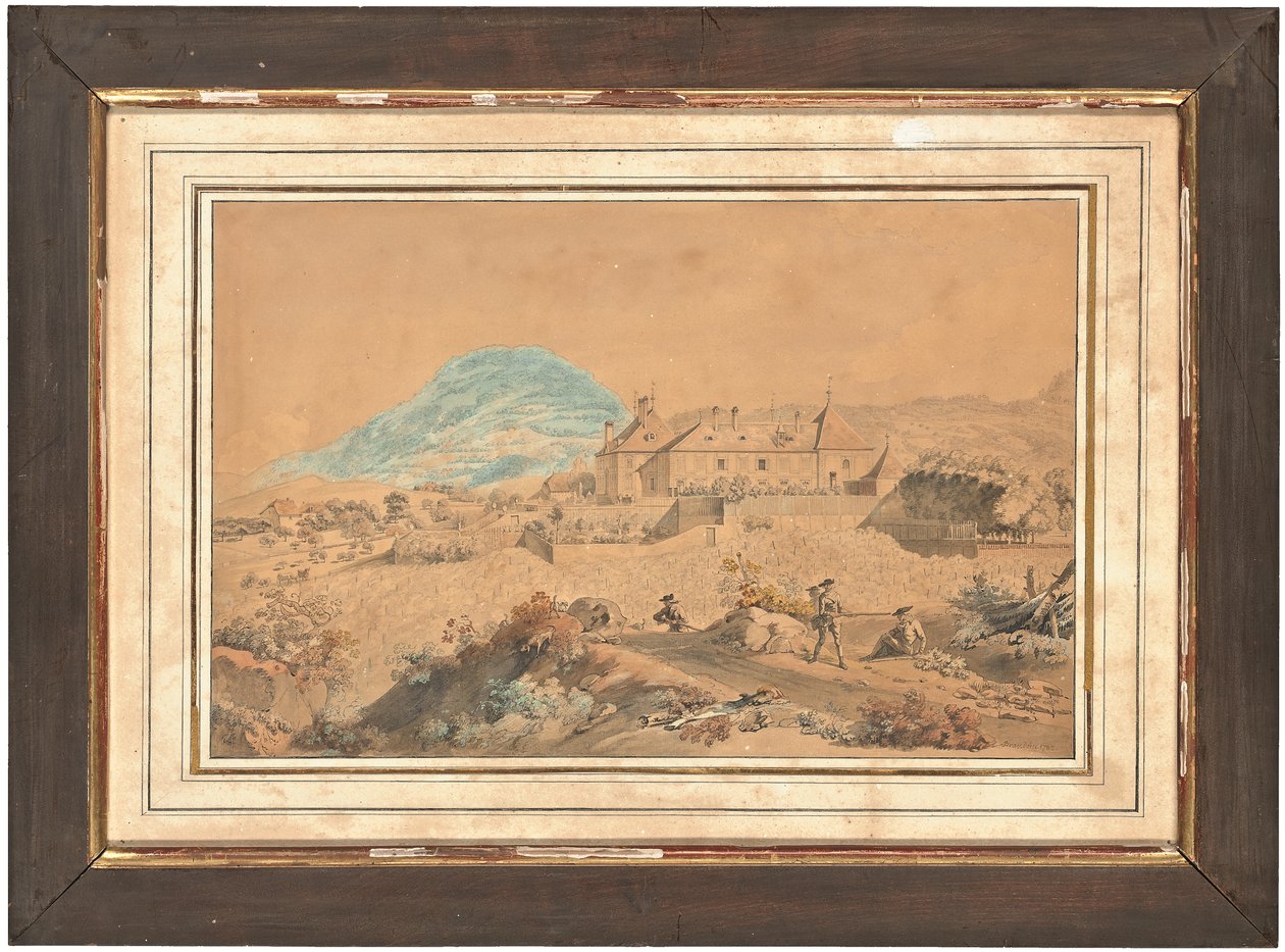 Chateau d'Hauteville St-Légier, Vevey, İsviçre'nin dört manzarasından biri by Michel Vincent Brandoin or Brandouin