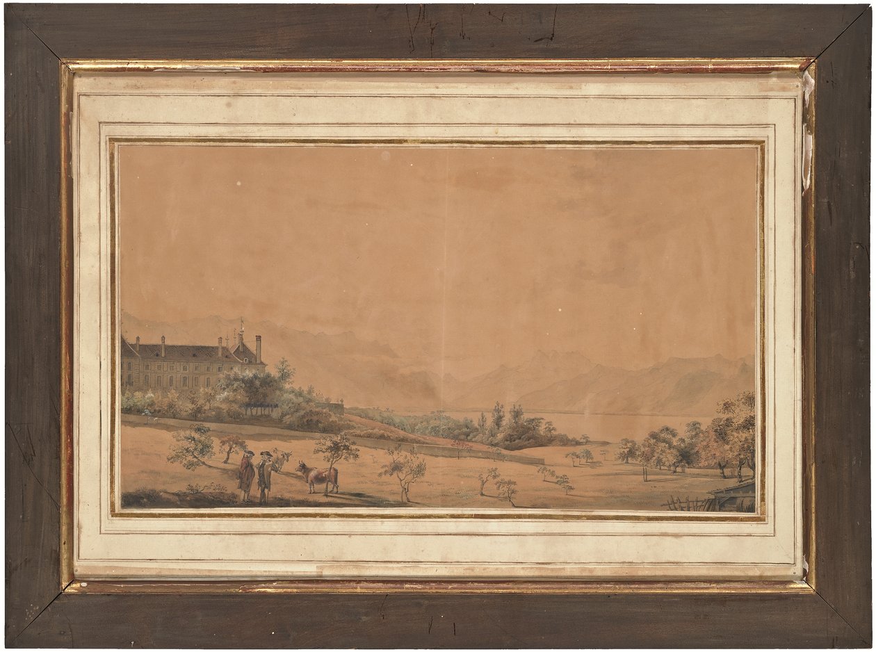 Chateau d'Hauteville St-Légier, Vevey, İsviçre'nin Dört manzarasından biri by Michel Vincent Brandoin or Brandouin