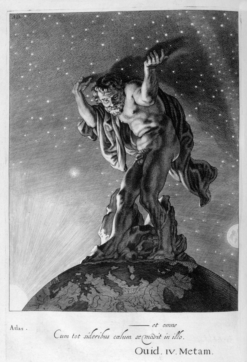Atlas Gökleri Omuzlarında Destekliyor, 1655 by Michel de Marolles