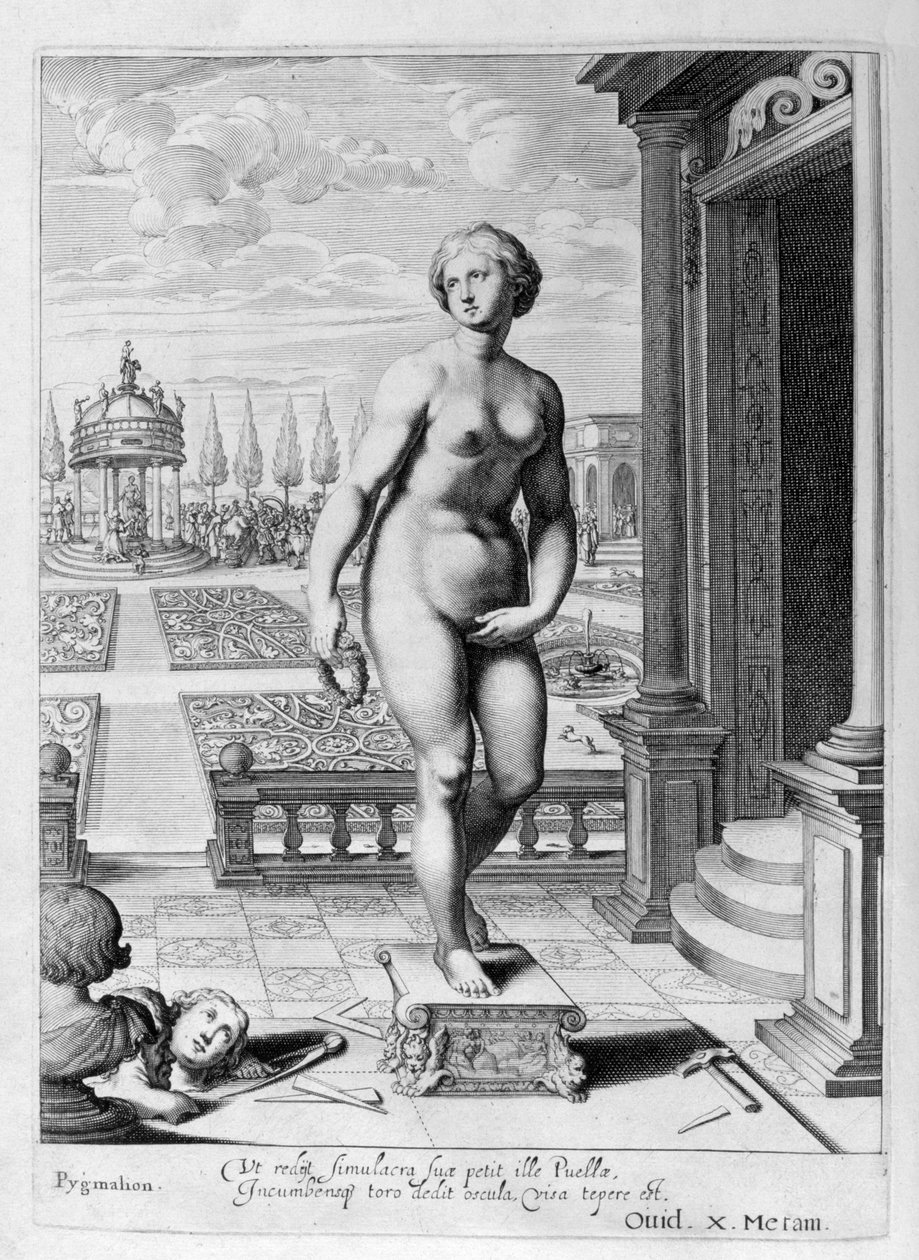 Pygmalion, yaptığı heykele hayran kaldı, 1655 by Michel de Marolles