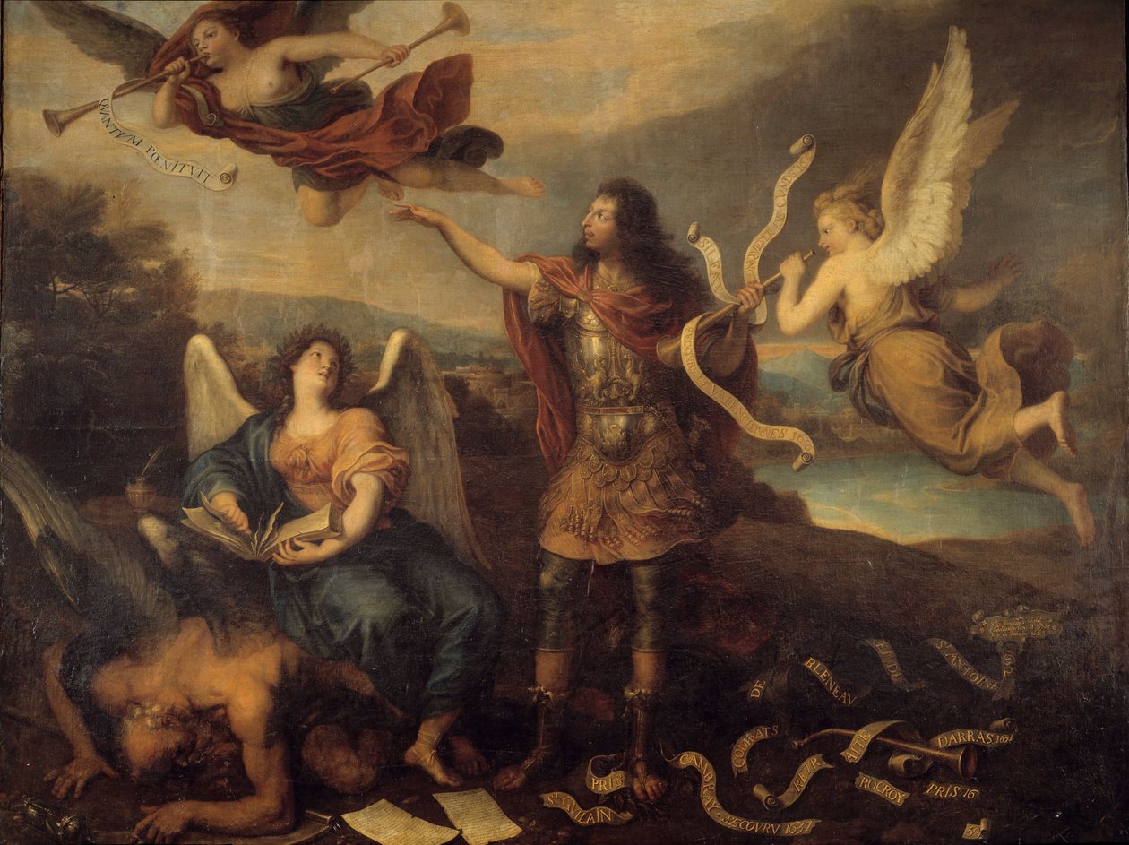 tövbe. Grand Conde (1621-1686) olarak bilinen Bourbon-Conde (Bourbon Conde) Prensi Louis II için alegori. Genç Cornelius