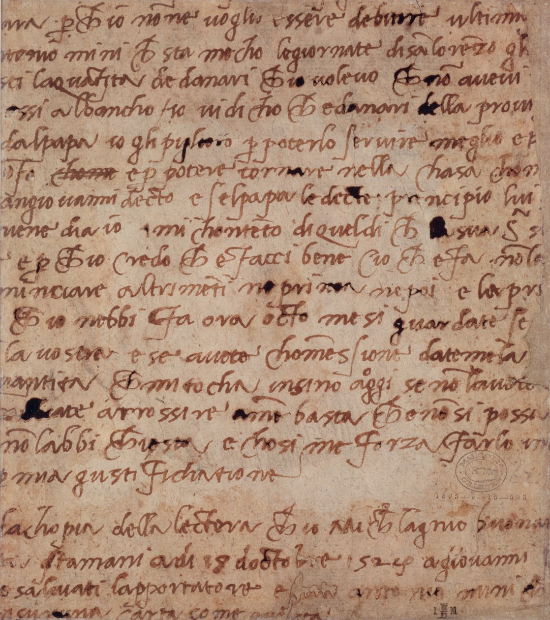 1895-9-15-503 W.34v El yazısı sayfası by Michelangelo Buonarroti
