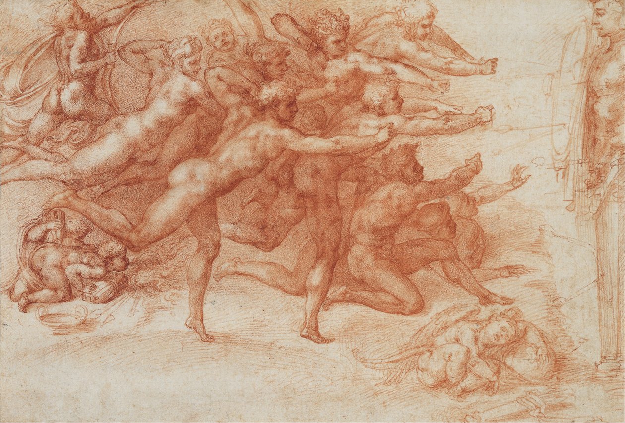 Bir sürüye ateş eden okçular by Michelangelo Buonarroti