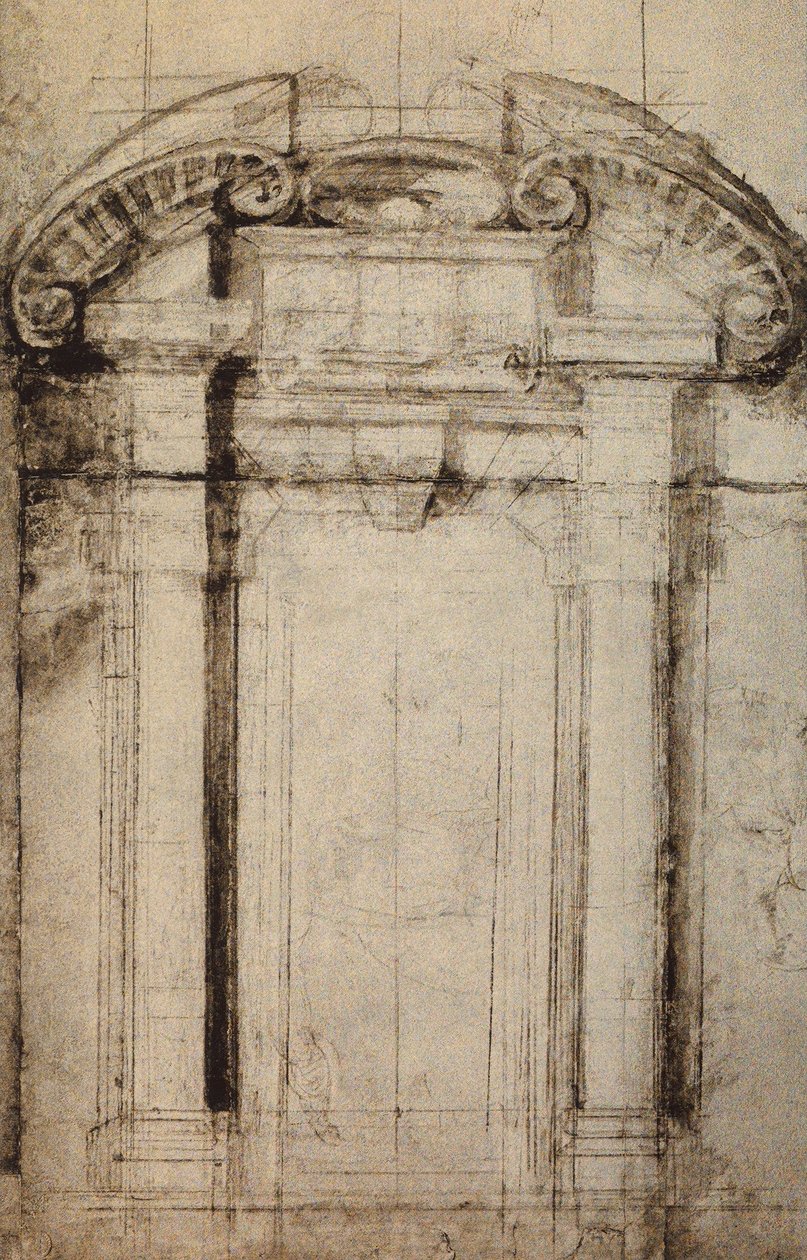 Architectonic study for a portal; drawing by Michelangelo. Casa Buonarroti, Florence by Michelangelo Buonarroti