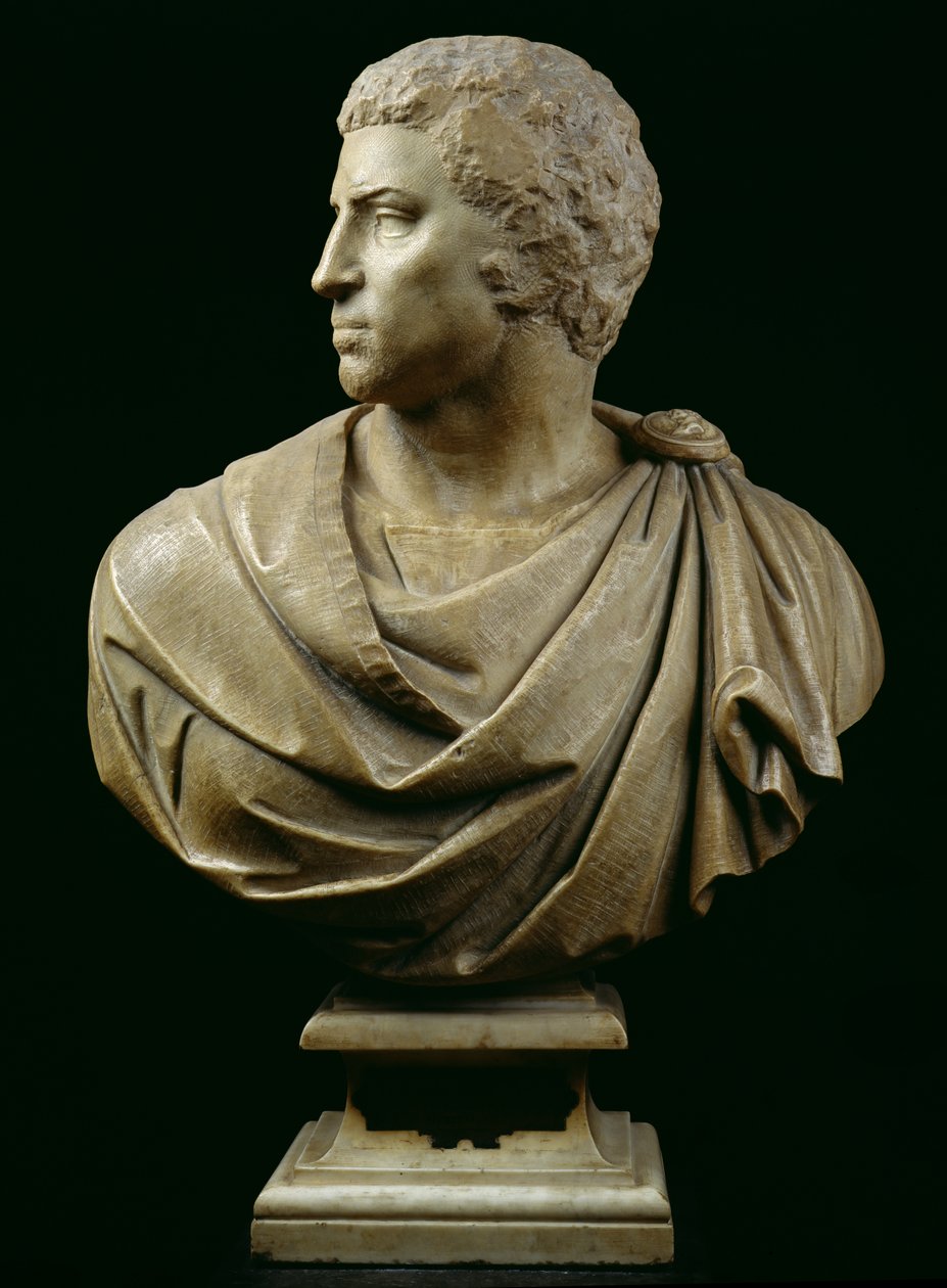 Brutus Büstü (MÖ 85-42) c.1540 (mermer) (ayrıca bkz. 244606) by Michelangelo Buonarroti