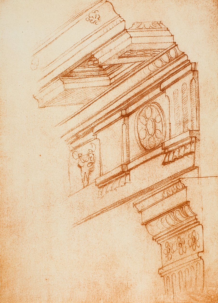 Cornices, entablatures and capitals; drawing by Michelangelo. Casa Buonarroti, Florence by Michelangelo Buonarroti