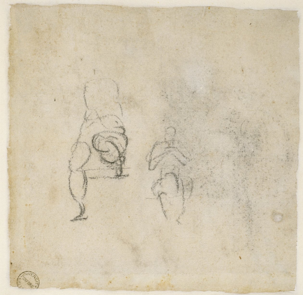Figür Çalışmaları, c.1511 (kağıt üzerine siyah tebeşir) by Michelangelo Buonarroti