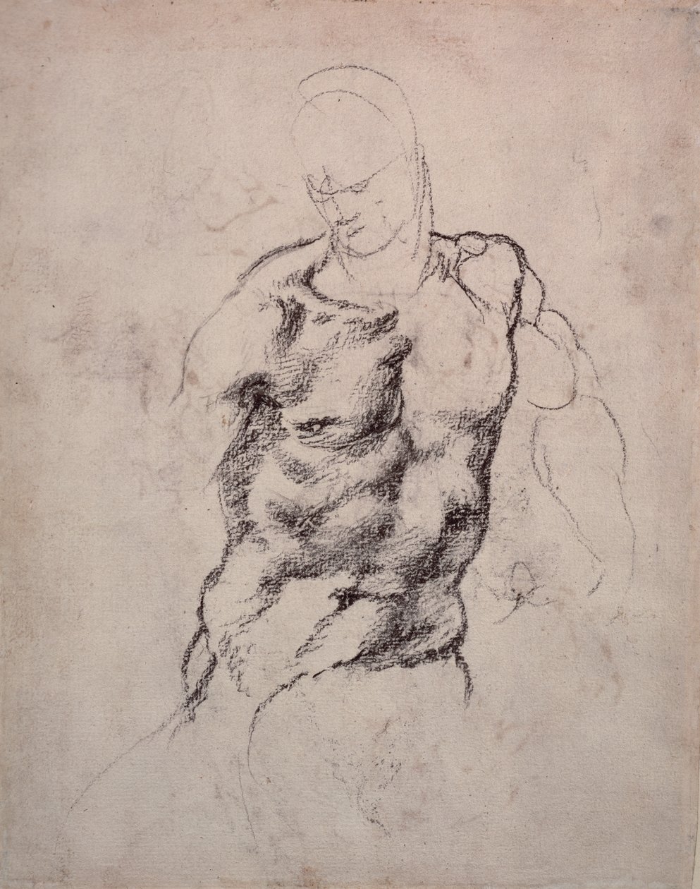 Figür Çalışması (kağıt üzerinde kömür) by Michelangelo Buonarroti