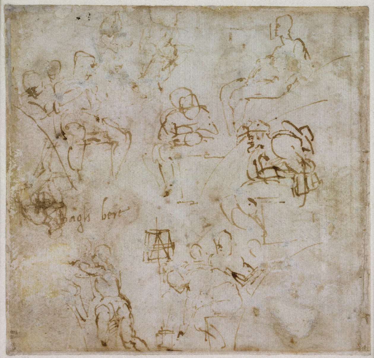 ಬರವಣಿಗೆಯೊಂದಿಗೆ ಚಿತ್ರ ಅಧ್ಯಯನ, c.1511 turk by Michelangelo Buonarroti