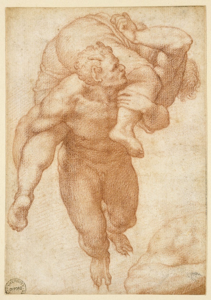 Son Yargıdan Grup (soluk kahverengi kağıt üzerinde kırmızı tebeşir) by Michelangelo Buonarroti