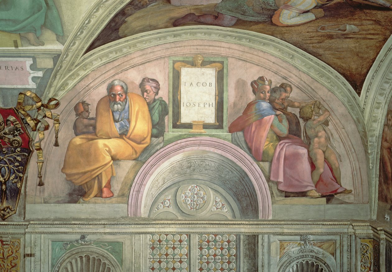 Jacob ve Joseph, Sistine Şapeli by Michelangelo Buonarroti