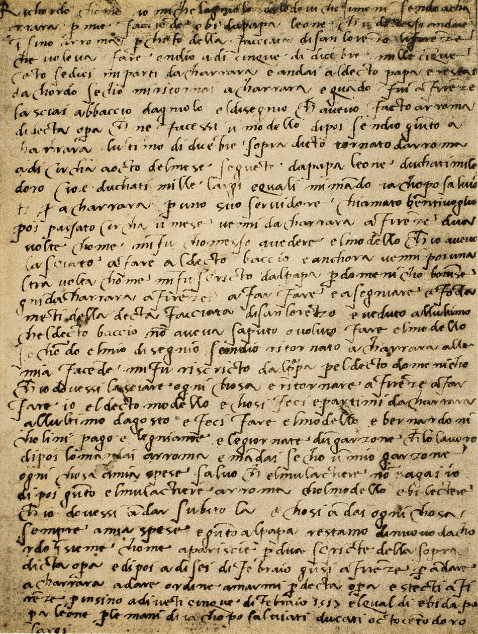 Page of a manuscript by Michelangelo. Casa Buonarroti, Florence by Michelangelo Buonarroti